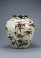 Cheolhwa porcelain, vase with bamboos meaning integrity, Joseon dynasty, 16th century AD