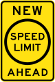 (R4-V111) New Speed Limit Ahead (used in Victoria and Western Australia)