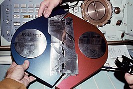 The astronauts and cosmonauts assembled this commemorative plaque in orbit as a symbol of the international cooperation.