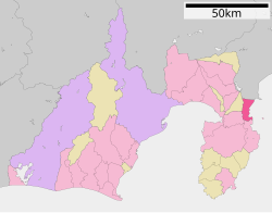 Location of Atami in Shizuoka Prefecture