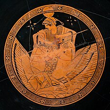 One of the oldest recovered depictions of Selene, circa 490 BC, by the Brygos Painter.
