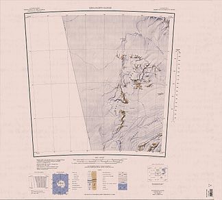 Topographische Karte mit dem Boucot-Plateau (rechts der Kartenmitte)