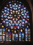 France, Sens Cathedral, transept, showing Flamboyant window incorporated into a large composition