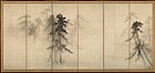 Right panel of the Pine Trees screen (Shōrin-zu byōbu, 松林図 屏風) by Hasegawa Tōhaku (1539–1610), Japanese