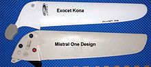 Exocet Kona daggerboard compared to Mistral One Design daggerboard