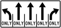 R3-H8ea Lane Use Control Sign (L-T-T-T-R)