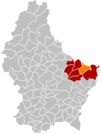 Lage von Echternach im Großherzogtum Luxemburg