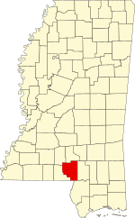 Map of Mississippi highlighting Marion County