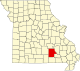 A state map highlighting Shannon County in the southern part of the state.