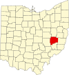State map highlighting Guernsey County