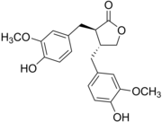 Matairesinol, illustrating the dibenzylbutyrolactone motif