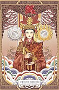 A portrait of the First Mother Goddess of Heaven in the Lê dynasty's costumes. This painting is from the project Divine Portraits by Four Palaces - Tứ Phủ.