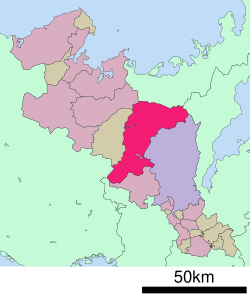 Location of Nantan in Kyoto Prefecture