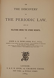 iitle page to On the Discovery of the Periodic Law and on Relations among the Atomic Weights (1884)
