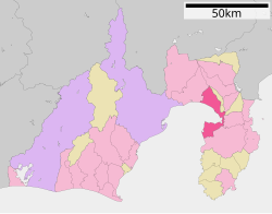 Location of Numazu in Shizuoka Prefecture