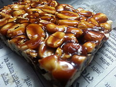 Peanut sweet known as chikki made from peanuts and jaggery