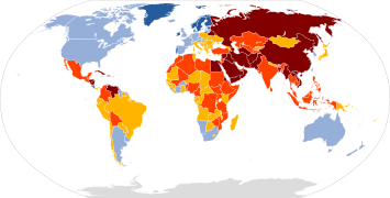 Press freedom in 2022 according to Reporters Without Borders