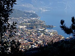 Riva del Garda view with Lake Garda in the foreground