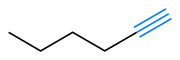 Hex-1-yne has a terminal triple bond