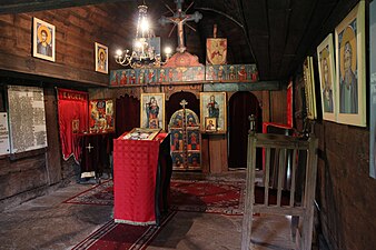 Interior of the Wooden Church in Takovo