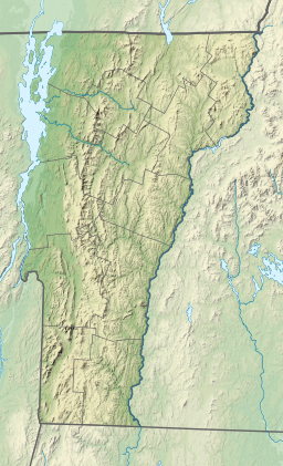 Location of the lake in Vermont, USA.