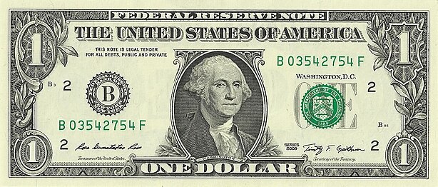 Obverse of the $1 bill