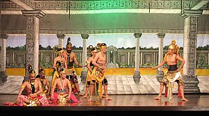Pandava and Krishna in a wayang wong performance