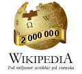 Swedish Wikipedia's 2,000,000 article logo (September 2015)