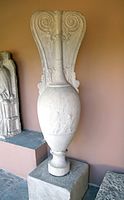 Keramikos Museum, Athens, Marble loutrophoros from the grave of Agathon and Sosykrates