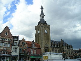 Market place and belfry of Bailleul