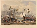 Battle of Chillianwallah. Charge of H M 24th Regiment through jungle and water, 13 January 1849.