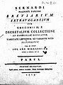 Bernardus Papiensis, Breviarium extravagantium, 1779