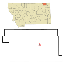 Location of Scobey, Montana