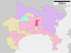 Location of Ebina in Kanagawa Prefecture