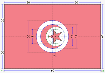 Construction diagram of the flag according to the 1999 law