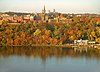 Georgetown University's main campus is built on a rise above the Potomac River