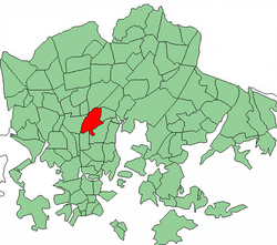Position of Käpylä within Helsinki