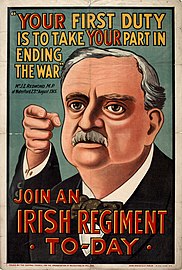 John Redmond. Join an Irish Regiment, 1915