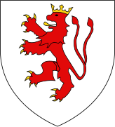 coat-of-arms of Waleran III as count of Limburg and Luxemburg (this is indicated by the two tails), in 1221