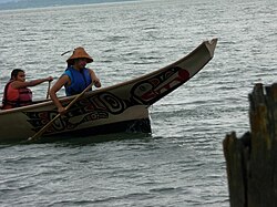 Tribal member operating canoe in Lummi territorial waters in 2008