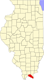 Map of Illinois highlighting Massac County