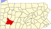 State map highlighting Westmoreland County