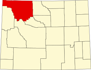 Map of Wyoming highlighting Park County