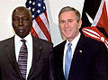 Daniel arap Moi, Kenya's second President, and George W. Bush.