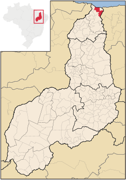 Location in Piauí and Brazil