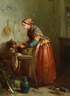 Young Woman Scouring Pans, Barnard Castle, Bowes Museum.