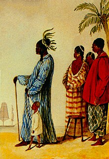 Drawing of Teriitaria holding a small child's hand flanked by three individuals to her right