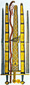 Imperial Sword colored etching showing both sides by Johann Adam Delsenbach, 1751