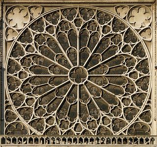 Exterior of south rose window of Notre-Dame Cathedral (about 1250)