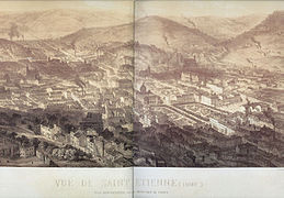 Aerial view of St Etienne, 1860